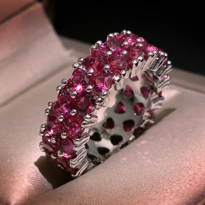 Pink Heart Diamond Engagement Ring | Pink Heart Shaped Diamond Ring
