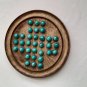 Solitaire 22cm Mango Wood  Round Board Game With Glass Marbles classic wooden