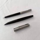 Parker 61 Fountain & Pencil Set Black With Steel Cap Made in USA