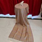 Jamawar 100% Silk Stole Scarf Shawl Neck Wrap Reversible