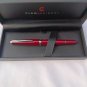 CLEO CLASSIC 14K GOLD NIB PALLADIUM BURGUNDY PISTON FOUNTAIN PEN