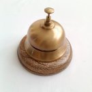 Antique Brass Office Bell On Sheesham Wood/Rosewood Base