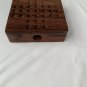 Sheesham/Rosewood Handmade Solitaire Square Board Game with Glass Marble Ball