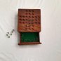Sheesham/Rosewood Handmade Solitaire Square Board Game with Glass Marble Ball