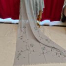 Women Grey Cottton Scarf With Glitering Stone Design
