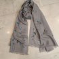 Women Grey Cottton Scarf With Glitering Stone Design
