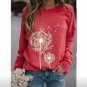 Women Casual Soft Dandelion Printed Round Neck Long-Sleeve Sweater Loose Jumpers