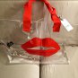 Saks Fifth Avenue RED LIPS Clear Tote