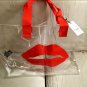 Saks Fifth Avenue RED LIPS Clear Tote