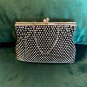 Vintage 1950's channel-set Rhinestone Black Evening Purse