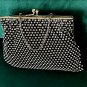Vintage 1950's channel-set Rhinestone Black Evening Purse