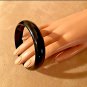 Antique Victorian Jet Black Mourning Bangle Bracelet Rare 1800's