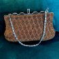 Vintage 1940's Amber color Beaded Evening Bag Purse