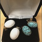 TWO Pair of Vintage 1940's Scarab Earrings
