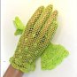 1950's Vintage LIME-GREEN French Crochet Cotton Dress Gloves