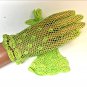 1950's Vintage LIME-GREEN French Crochet Cotton Dress Gloves