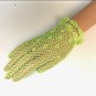 1950's Vintage LIME-GREEN French Crochet Cotton Dress Gloves
