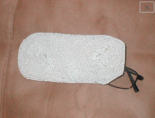 Vintage 1940's White micro beaded Eyeglasses Case