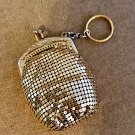 Vintage 1960's Gold Metal Mesh Coin Purse-Key Chain