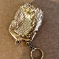 Vintage 1960's Gold Metal Mesh Coin Purse-Key Chain
