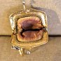 Vintage 1960's Gold Metal Mesh Coin Purse-Key Chain