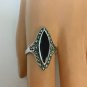 Vintage 1920's marcasite & onyx Sterling Silver Ring