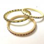 Vintage lot of 3 Bakelite/Celluloid Bangle Bracelets with Rhinestones