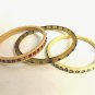 Vintage lot of 3 Bakelite/Celluloid Bangle Bracelets with Rhinestones