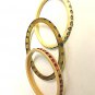 Vintage lot of 3 Bakelite/Celluloid Bangle Bracelets with Rhinestones