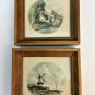 set of TWO Antique miniature paintings; Watercolor