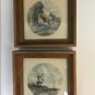 set of TWO Antique miniature paintings; Watercolor