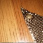 Vintage WHITING & DAVIS Gold Metal Mesh Scarf Style Bib Necklace