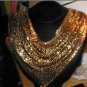 Vintage WHITING & DAVIS Gold Metal Mesh Scarf Style Bib Necklace