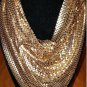 Vintage WHITING & DAVIS Gold Metal Mesh Scarf Style Bib Necklace