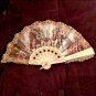 Vintage Folding Fan with Victorian Figural Street Scene