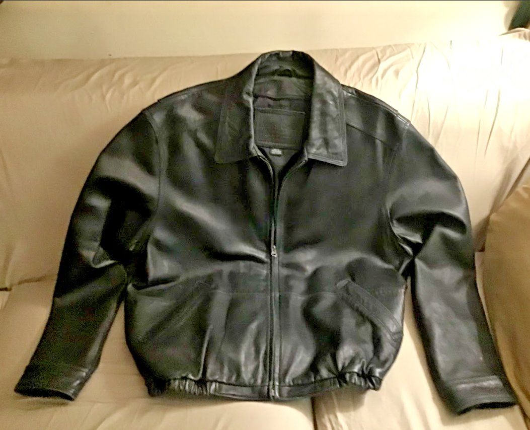 Men's Black Leather Jacket / Colebrook American Classics sz. L