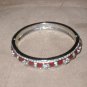 Vintage Ruby & Clear Rhinestone Bangle Bracelet