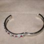 Vintage Ruby & Clear Rhinestone Bangle Bracelet