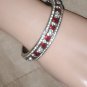 Vintage Ruby & Clear Rhinestone Bangle Bracelet