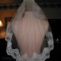 Vintage SHORT diamond-white Chantilly Lace Mantilla Bridal Veil