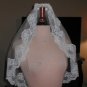Vintage SHORT diamond-white Chantilly Lace Mantilla Bridal Veil