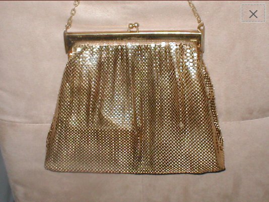 Vintage 1940's LARGE Size Whiting & Davis Gold Metal Mesh Purse