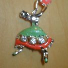 1940's Vintage Enamel & Rhinestone Figural Brooch Pin