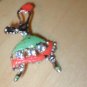 1940's Vintage Enamel & Rhinestone Figural Brooch Pin