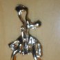 1940's Vintage Enamel & Rhinestone Figural Brooch Pin