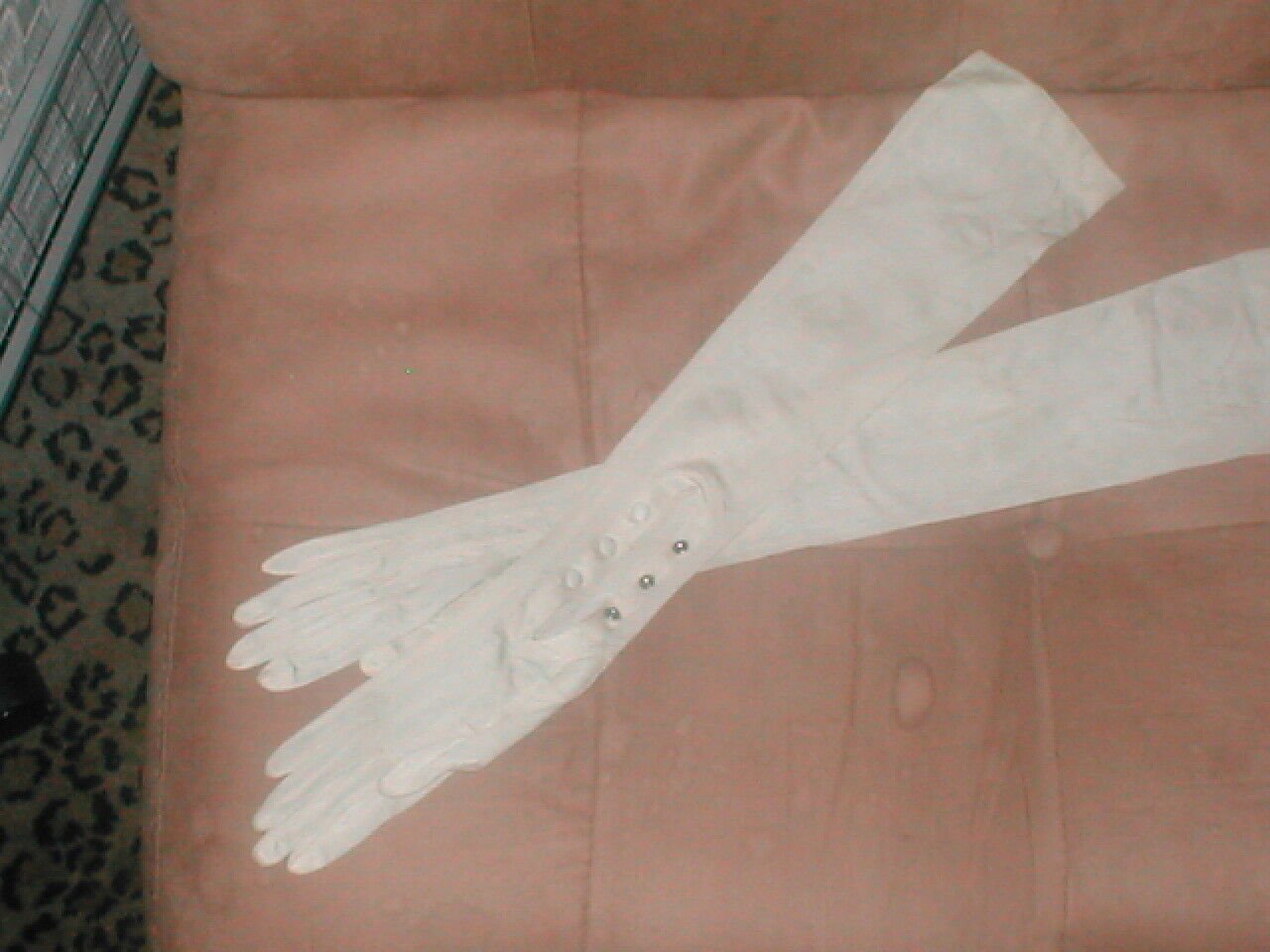 Antique 1920's Ivory Silk opera-length Long Gloves by VanRaalte