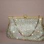 Vintage 1950's Gold Rhinestone Covered Evening Purse