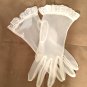 Vintage 1980's Sheer Ivory Organza Gloves with Lace Cuffs