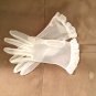 Vintage 1980's Sheer Ivory Organza Gloves with Lace Cuffs
