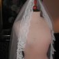 1940's Vintage Ivory waltz-length Lace Edged Wedding Bridal Veil